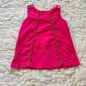 Little English Pink Corduroy Dress with Button Details